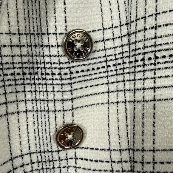 Tommy Hilfiger Blazer Size 4 Women black & white Plaid Lined Double Breasted - Picture 4 of 12